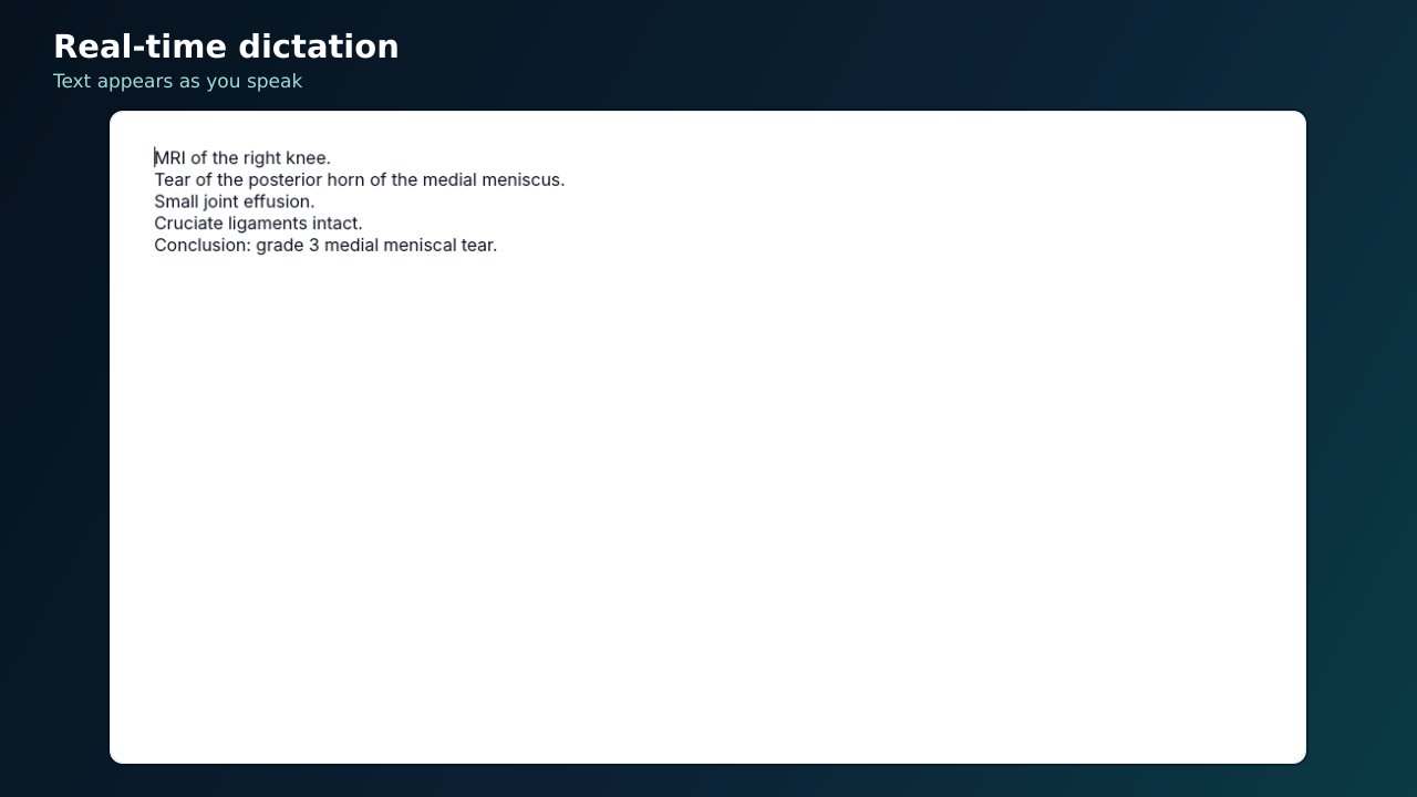 Real-time dictation